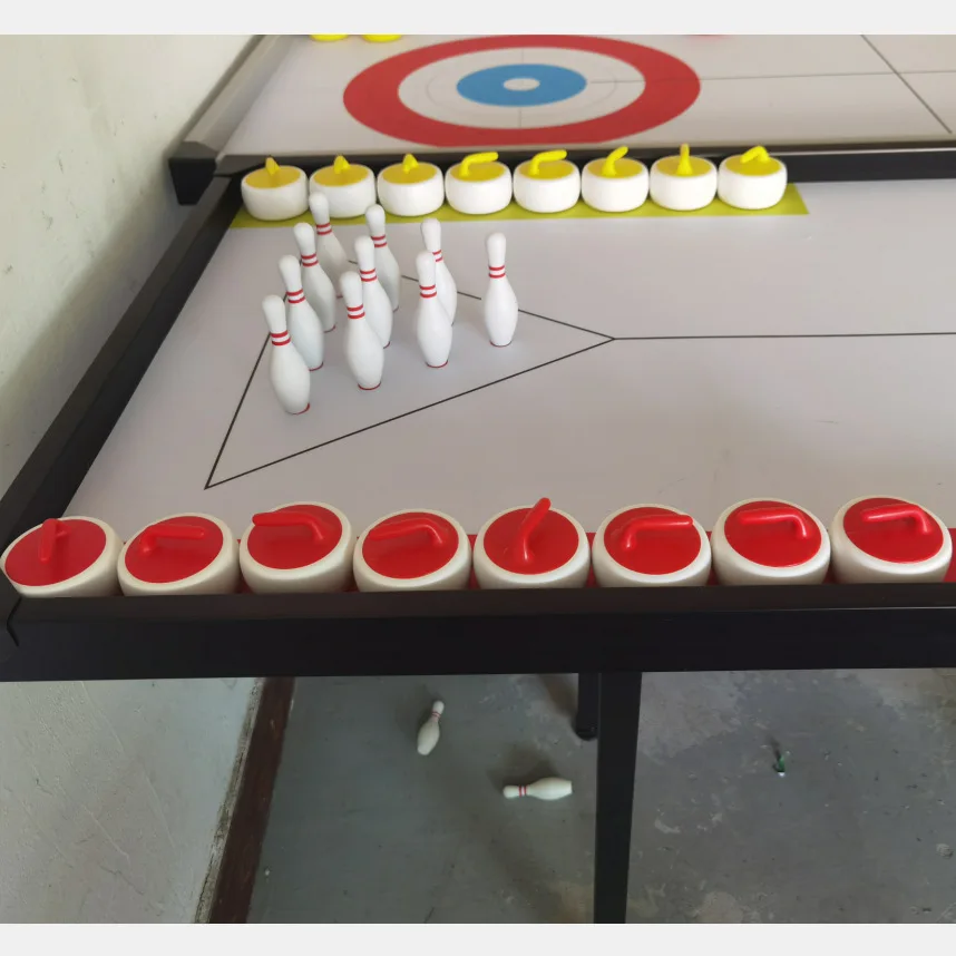 Desk curling, table curling, table bowling two-in-one