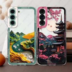 Case For Samsung Galaxy S25 S24 S20 S21 FE S22 S23 Ultra A13 A32 A33 A50 A52 A53 A73 A54 A14 Soft Cover Landscape Art