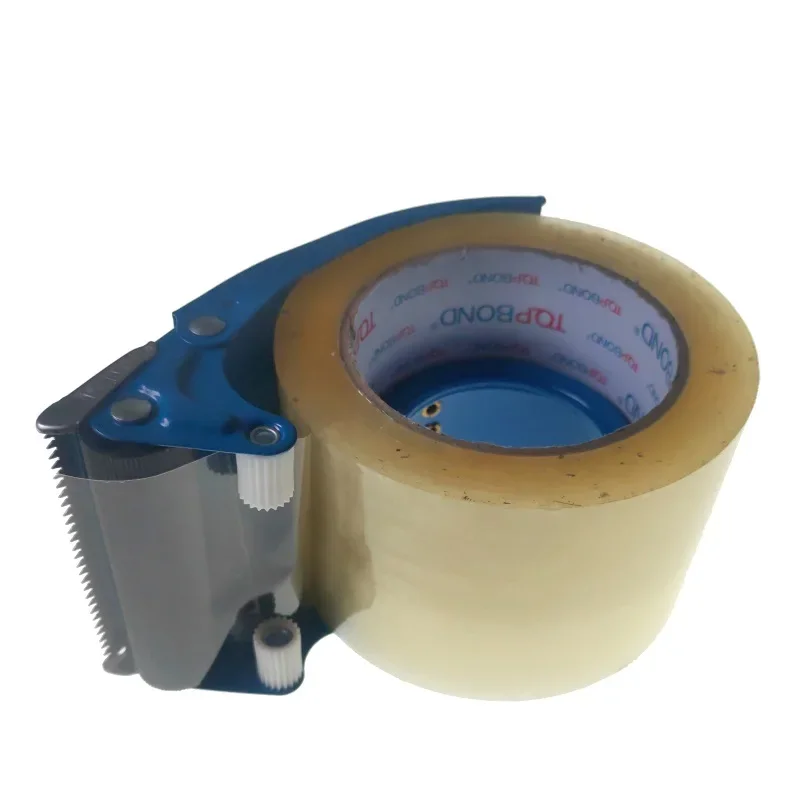 76mm Large Packaging Tape Dispenser 3" Metal Handheld Tape Cutter 3 Inch Packing Sealing Dispenser Cutter, Random Color