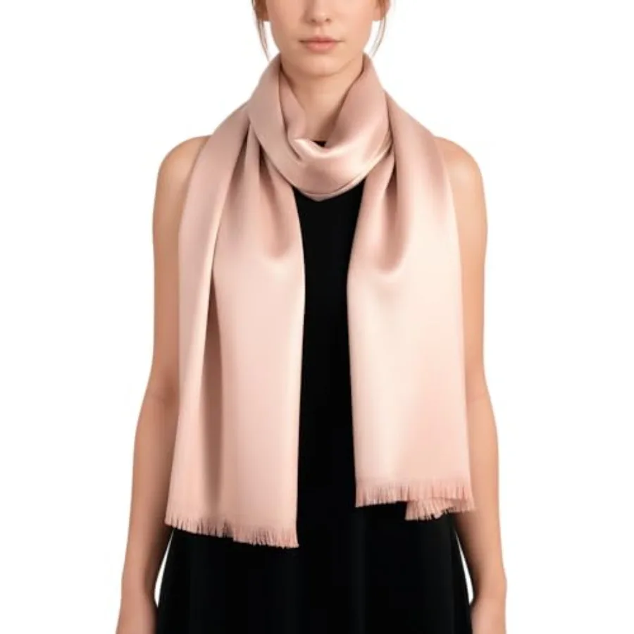 

Achillea Soft Silky Solid Pashmina Shawl Wrap Scarf for Wedding Bridesmaid Dress
