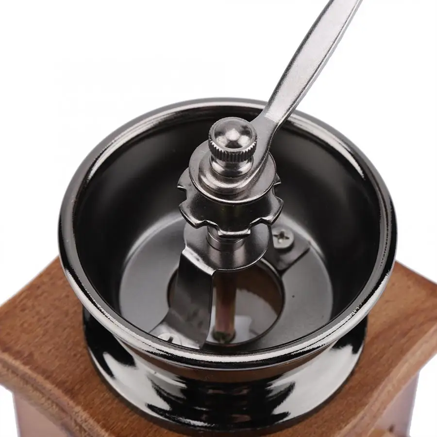 مطحنة حبوب القهوة صانع القهوة التوابل لدغ مطحنة خشبية تصميم المعادن الرجعية صغيرة دليل طاحونة القهوة اليدوية Maschine