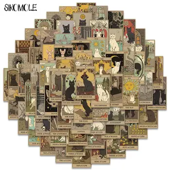 10/35/72 pièces dessin animé gothique Tarot carte mystique chat autocollants esthétique bricolage jouets bagages Skateboard valise décalcomanies Graffiti autocollant