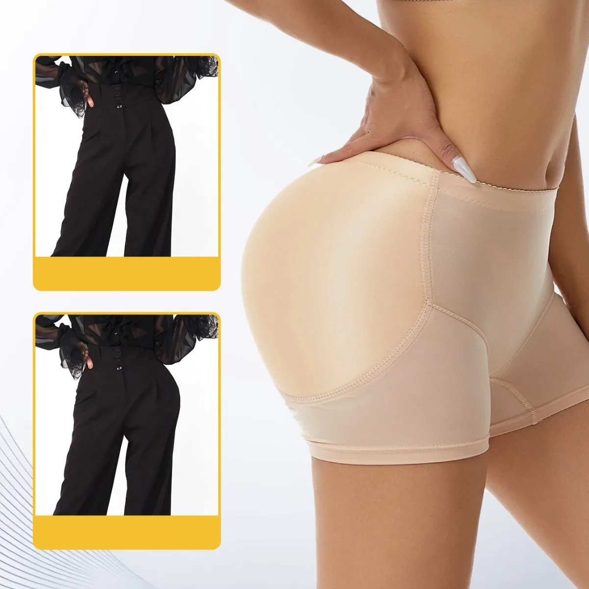 

Seamless High Waist Hip Lift Shapewear Women Butt Enhancer Tummy Control Panties Body Shaper Insert Yoga Sculpting Short Legging