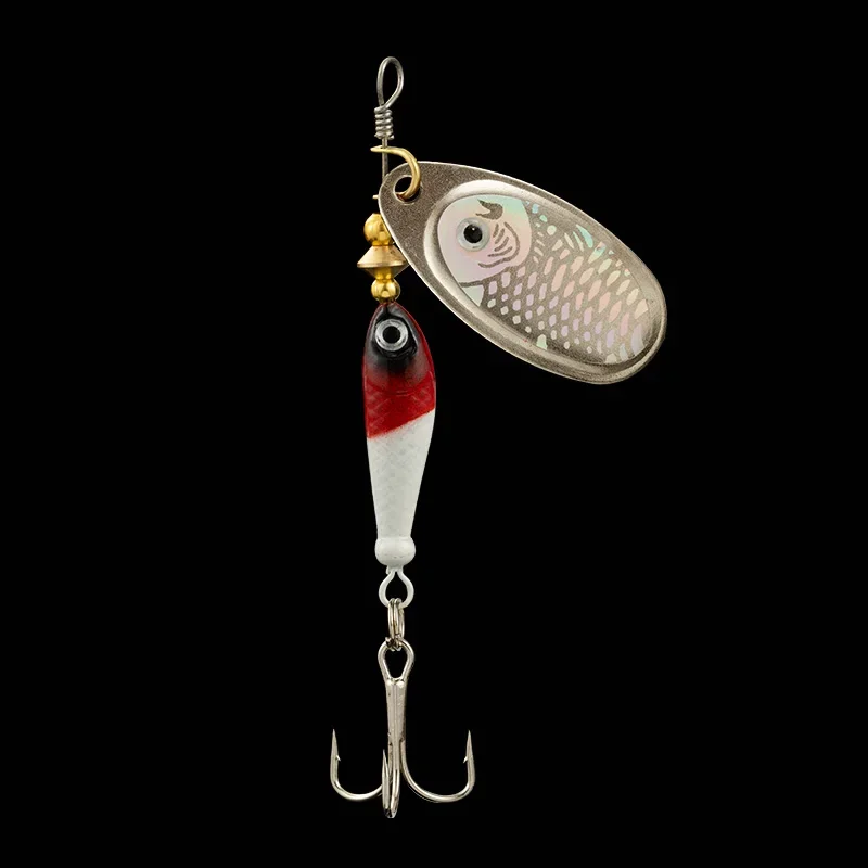 9g rotierender Angelköder, Löffelköder, Metallköder, dreifacher Haken, künstlicher Fisch, Wobbler, Feeder