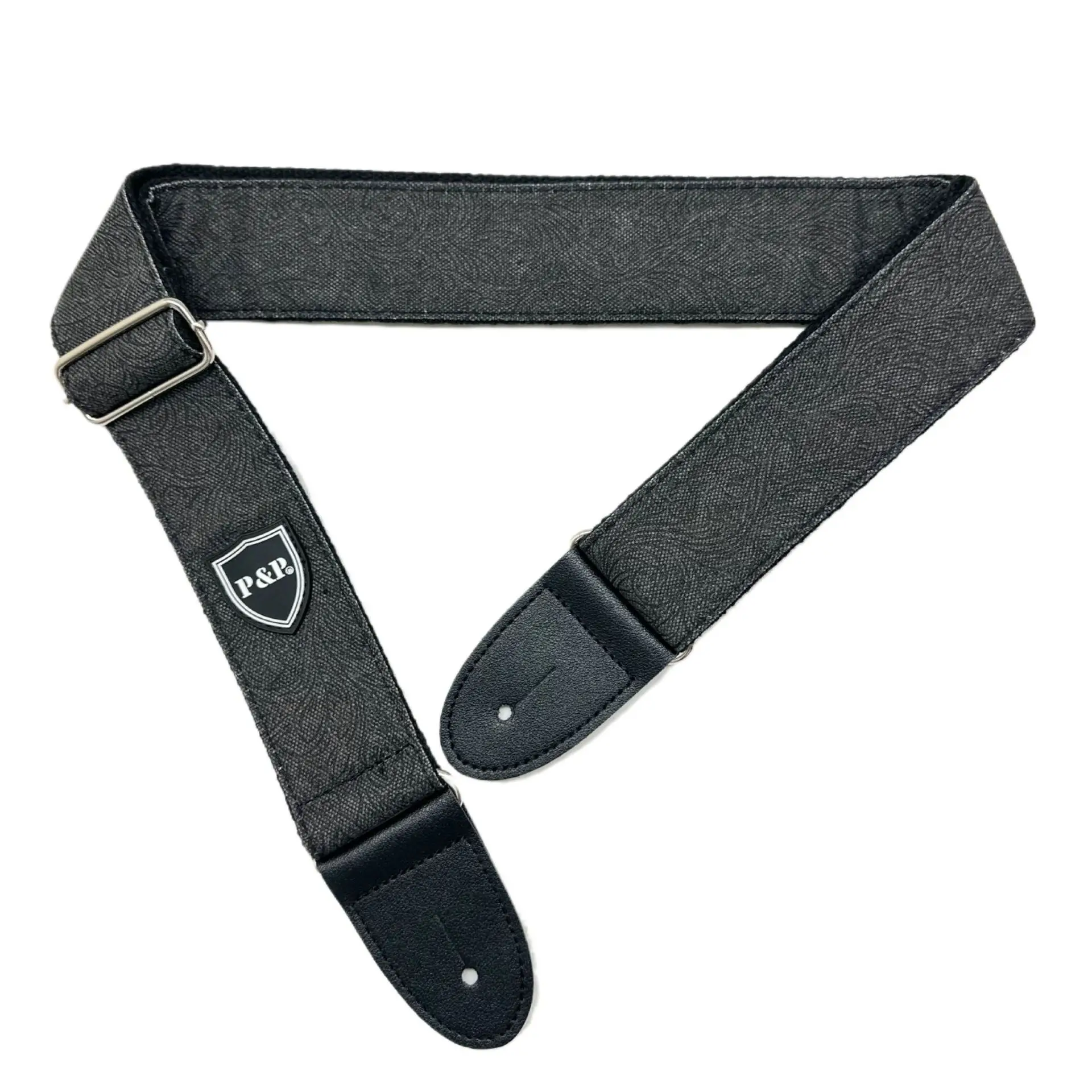 Pasek do gitary z denimu i bawełny, retro tłoczony wzór, regulowany uniwersalny pasek do gitary folkowej, gitary elektrycznej i gitary basowej.
