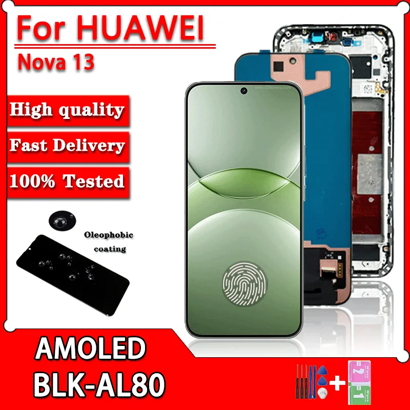 67-''amoled-nova13-nova-13-ディスプレイ交​​換-huawei-社-nova-13-nova13-blk-al80-ディスプレイタッチスクリーンデジタイザアセンブリ