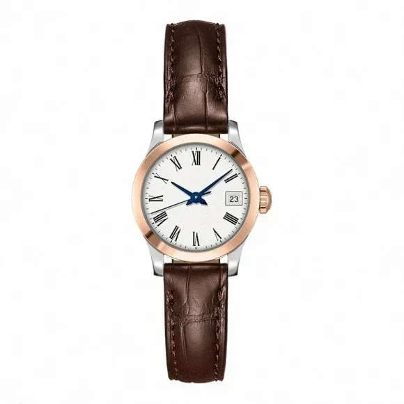 Able-Montre mécanique automatique en cuir marron pour femme, montres de luxe à la mode, nouveau