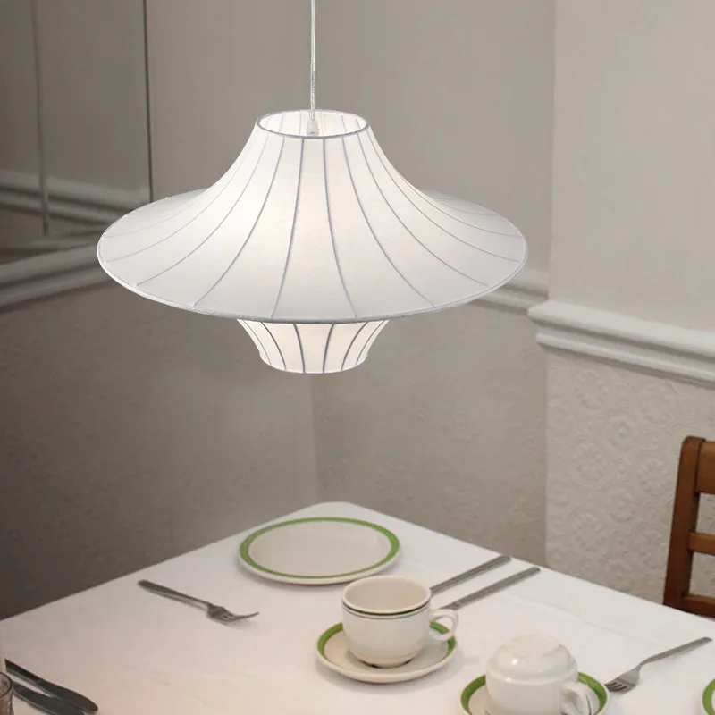 

Japanese Wabi Sabi Style Imitates Silk Spaceship Design LED Pendant Light Parlor Bedroom Restaurant Cozy Home Decor Ceiling Lamp