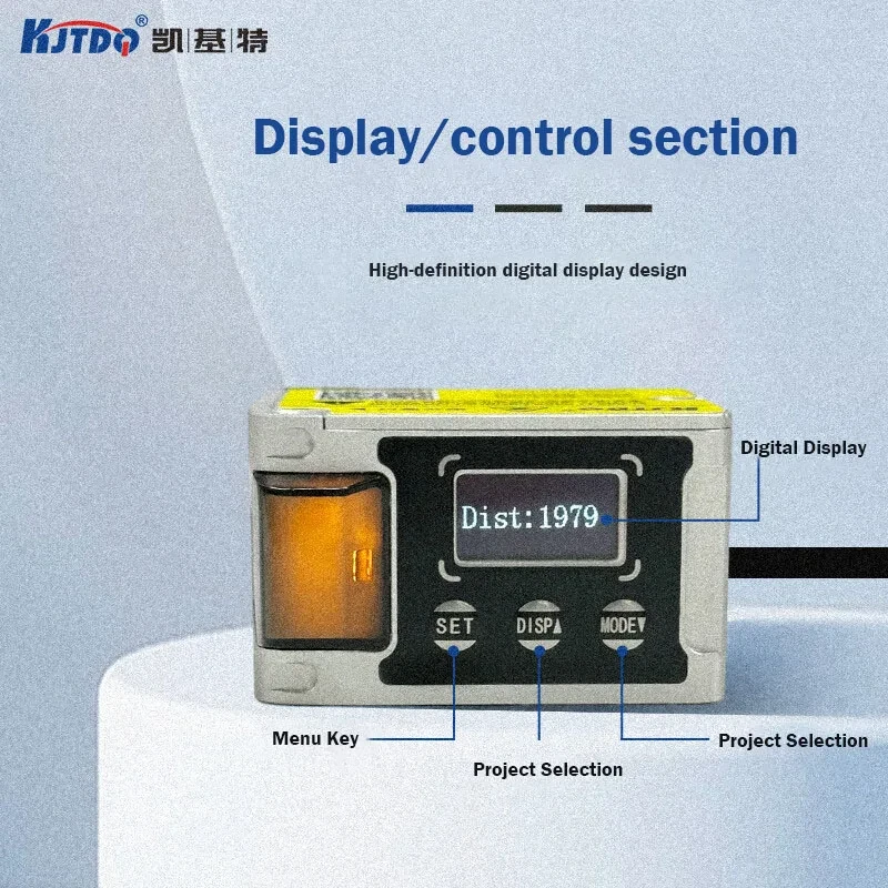 KJT electrónica TG30 High Precision Sn 5m Analog 0-10V 4-20mA RS485 Output Position Distance Measurement Laser Spatter Sensor