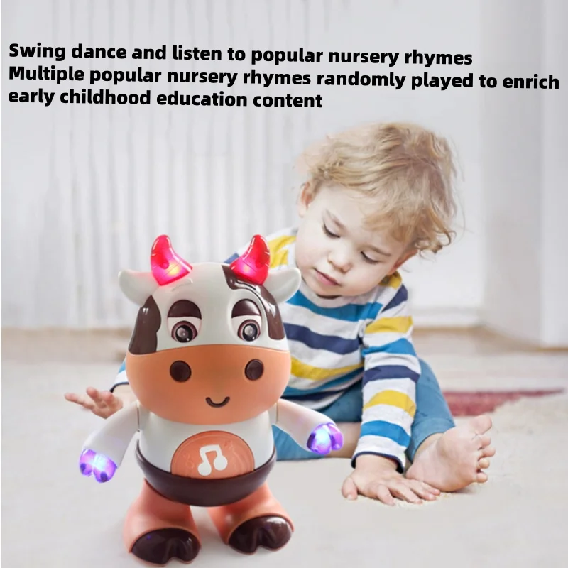 New Fashion Baby Cow Musical Toys,  Educational Learning Toy With Led Lights & Music A Birthday Present(Battery Not Included)