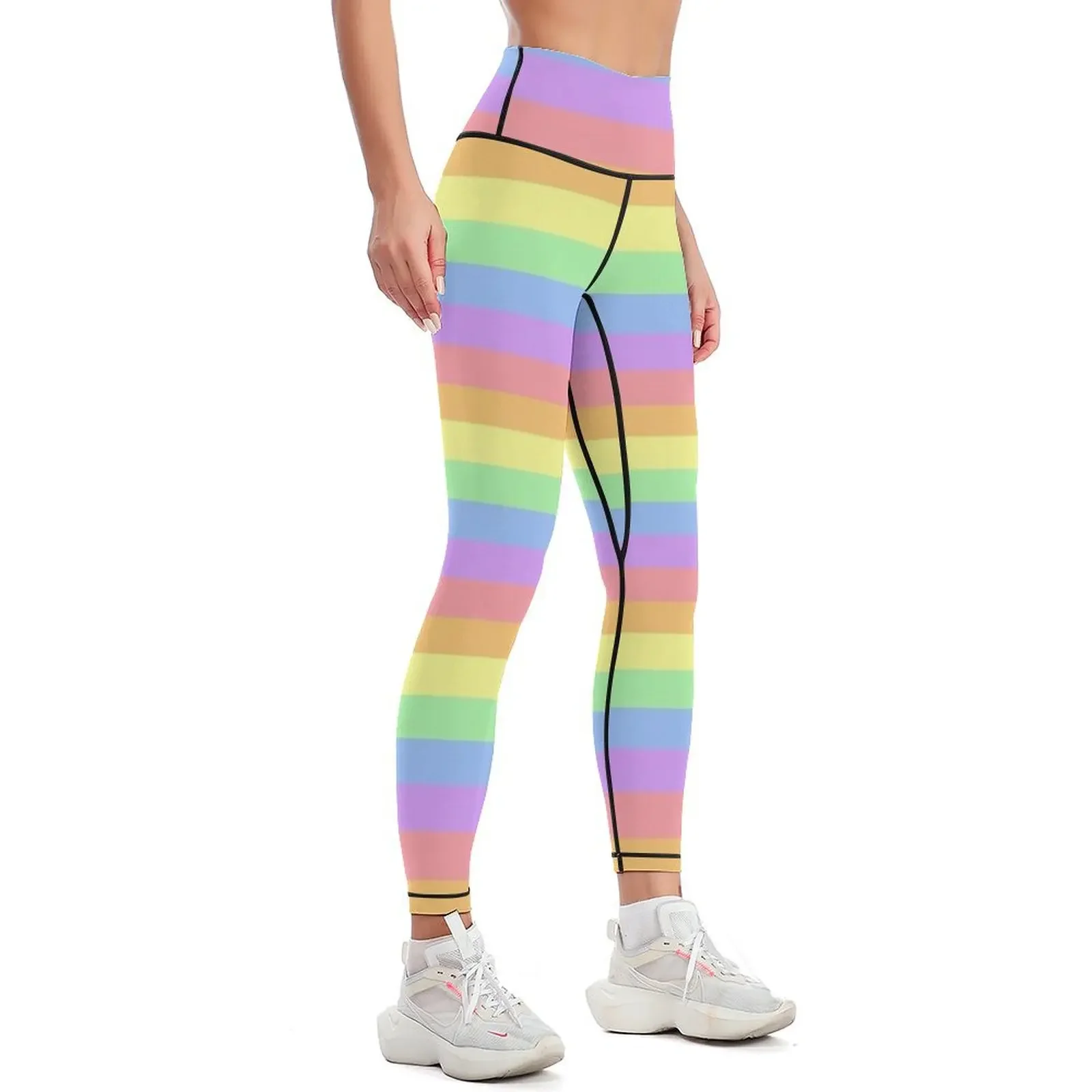 Pastel Rainbow Pride Colours Leggings Fitness's gym clothes gym's clothing Womens Leggings