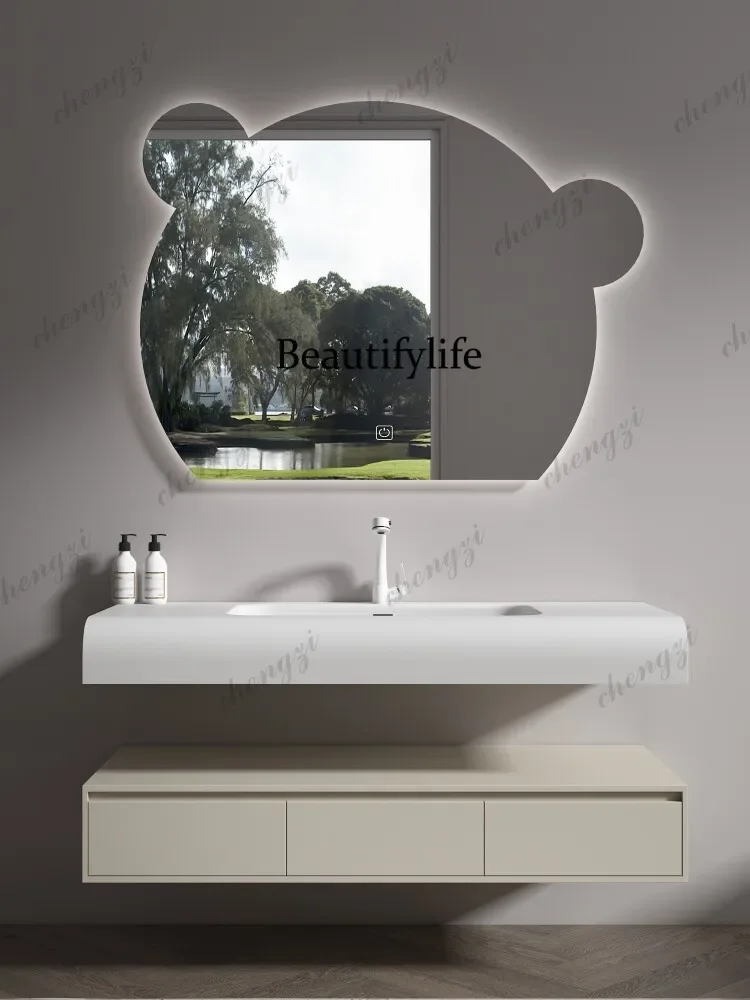 p18    Cream wind, integrated basin, bathroom cabinet, combined hand wash basin, toilet washbasin
