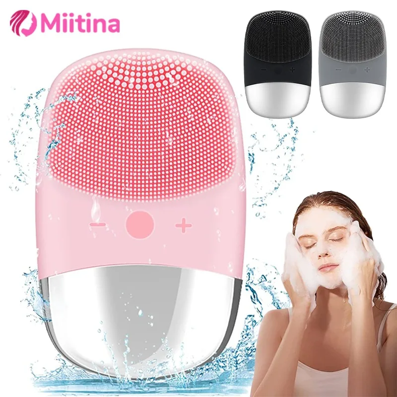 Electric Facial Cleansing Brush silicone IPX7 face massager facial cleanser sonic vibration cleaner deep hole face brush machine