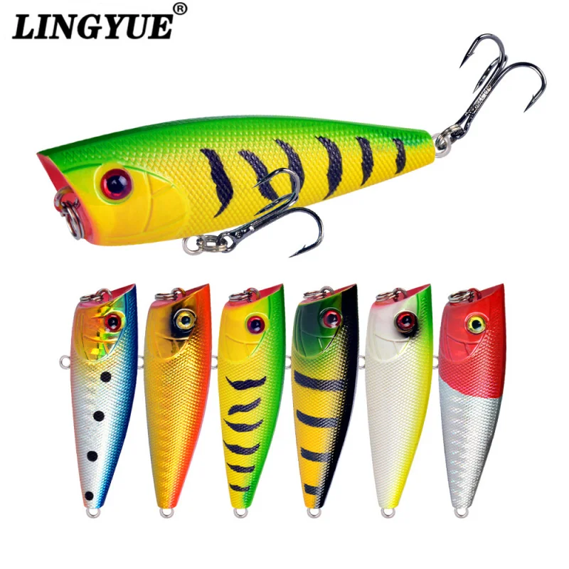 

6 шт. 6 см 7G6 # Усиленная приманка-крючок PoperHard для рыбалки, жесткая приманка для рыбалки, поверхностная приманка для ловли на мелких волнах.