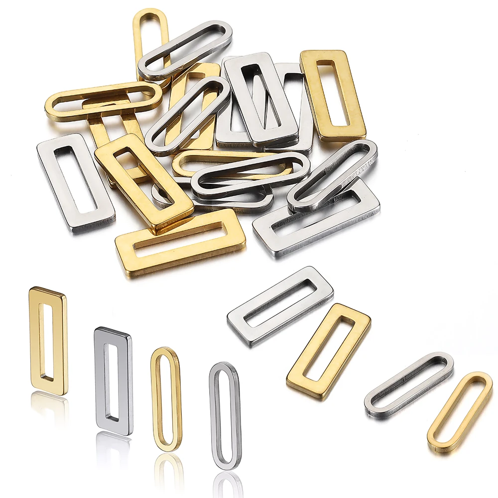 20pcs Stainless Steel Rectangle Frame Charms Pendants for DIY Jewelry Making Supplies