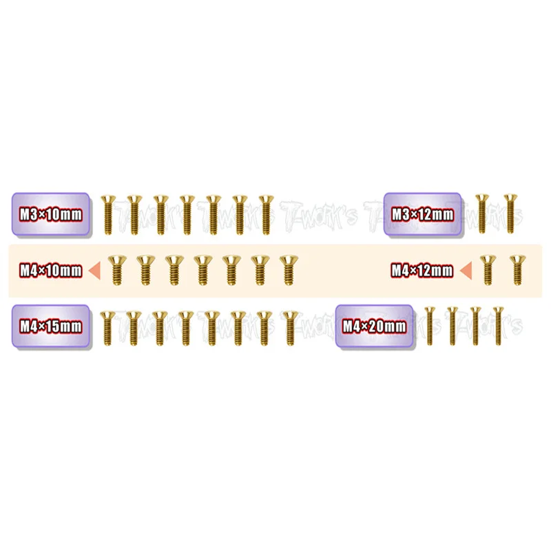 Oryginalny T działa GSS-MBX8R-B złoty stal ocynkowana zestaw śrub (na dole) 30 sztuk. (Dla Mugen MBX8R )ssional część do zdalnego sterowania
