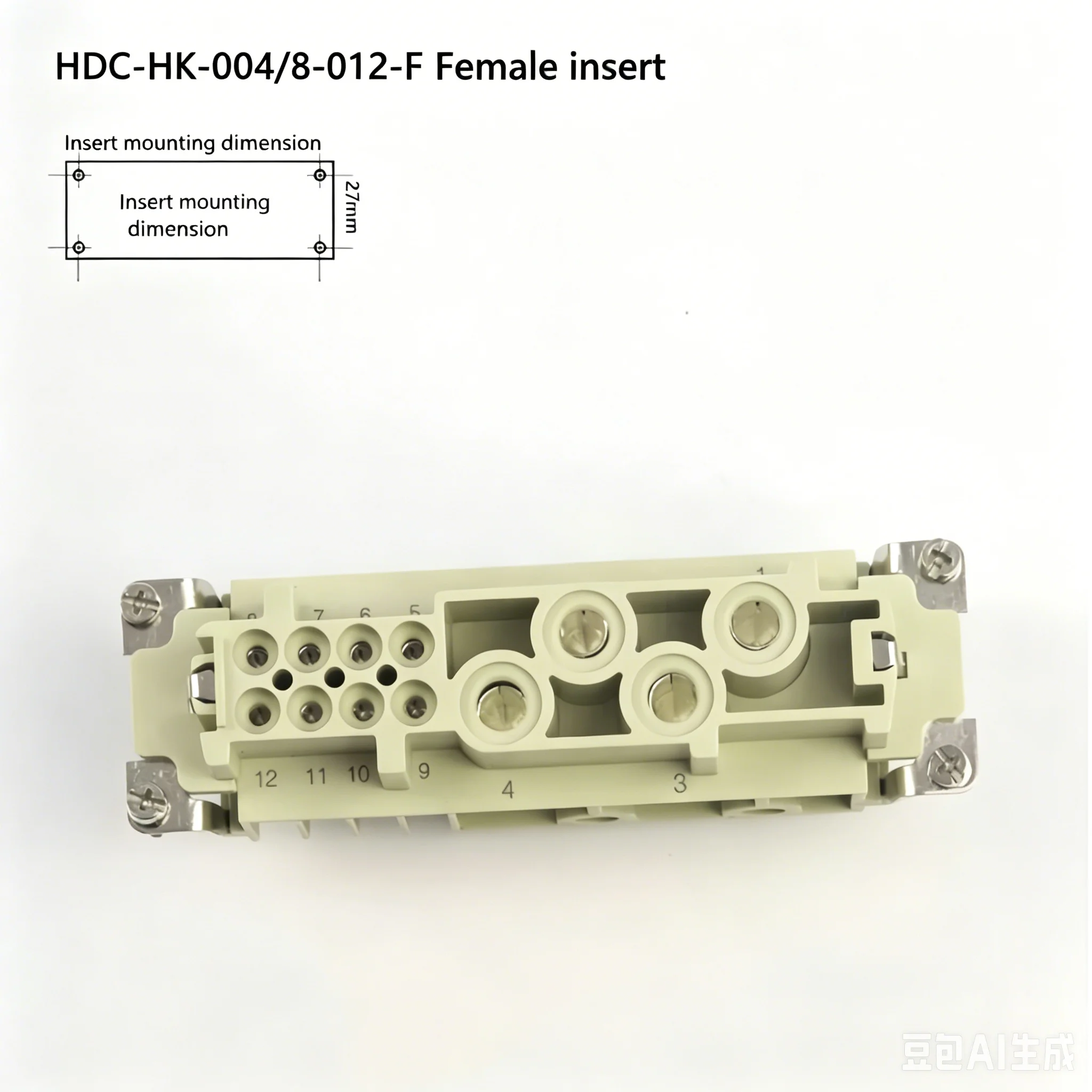 1PCS HK-004/8-012-M HK-004/8-012-F Heavy-duty connector high-current 80A rectangular industrial aviation plug and socket