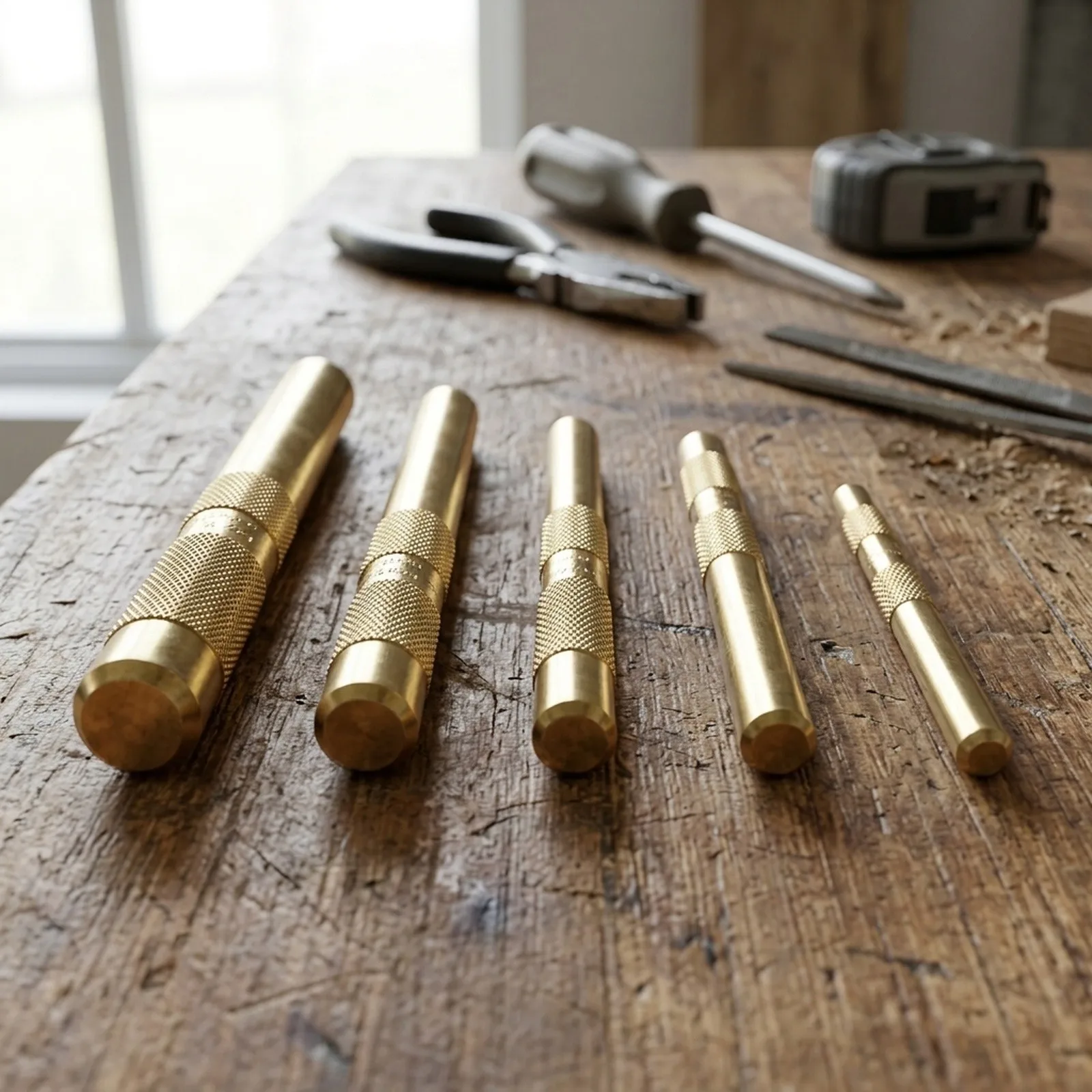 Brass Punch Set Brass for drift Punch Set Auto Repair Tasks Designed For Auto Repair Effective Force Transfer Knurled Grip