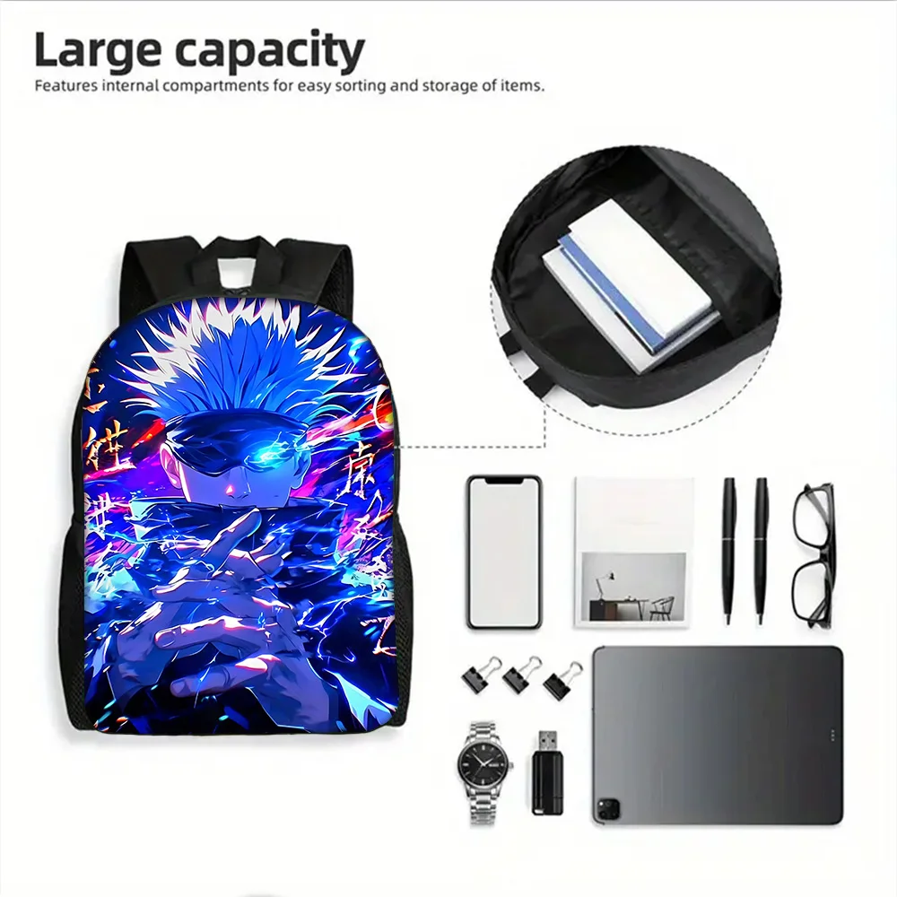 Mochila Escolar Anime J-JujutsuS K-KaisenS com Bolsas para Almoço, Bolsas para Lápis, Mochilas Escolares para Meninos e Meninas, Melhor Presente