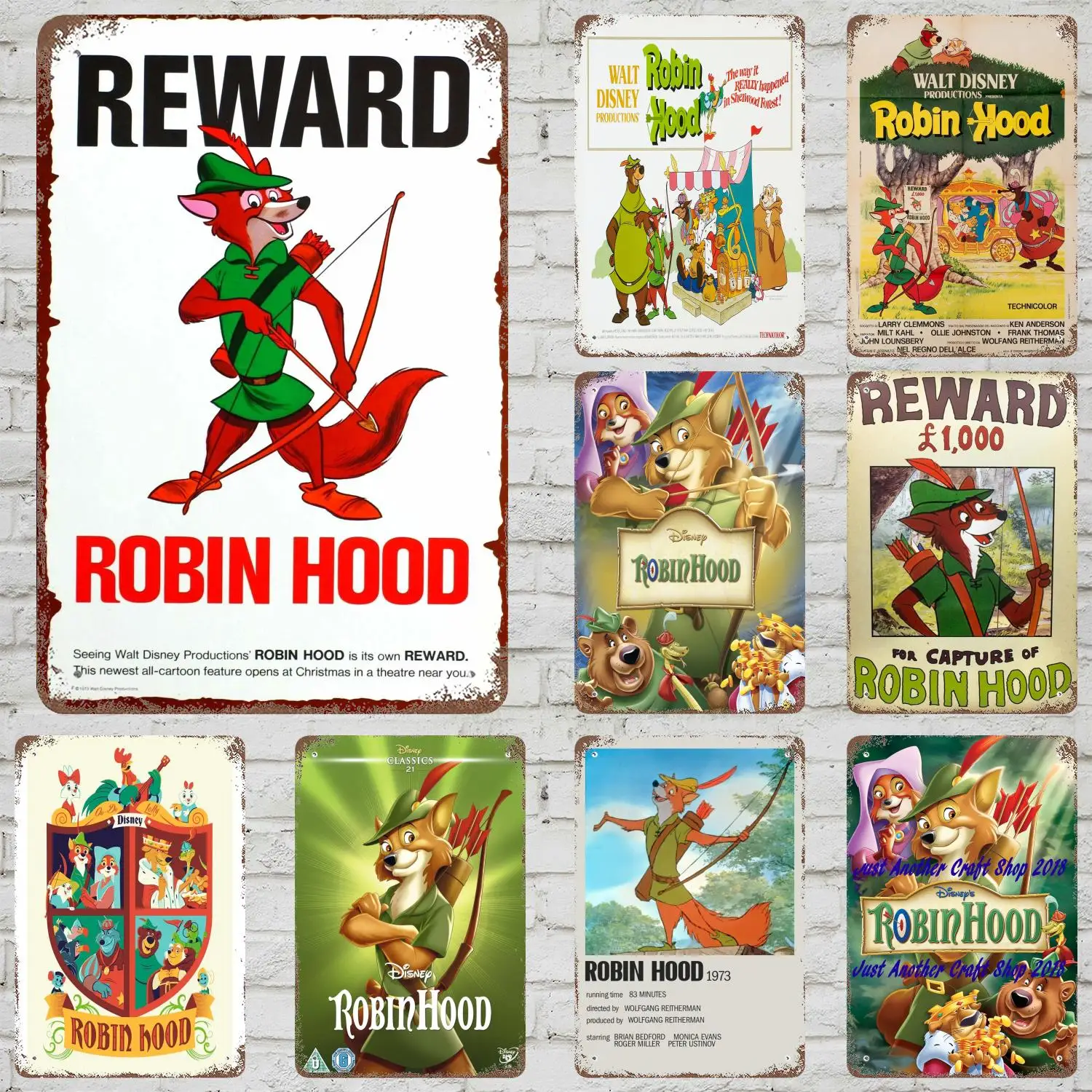 

MINISO Robin Hood Decor Poster Vintage Tin Sign Metal Sign Decorative Plaque for Pub Bar Man Cave Club Wall Decoration