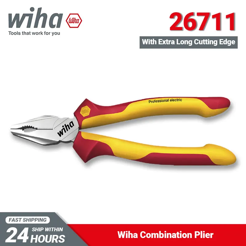 Wiha Combination pliers Professional electric with DynamicJoint and OptiGrip 200mm 26711