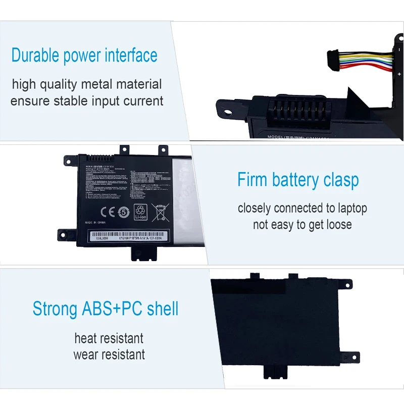 Nobi แบตเตอรี่แล็ปท็อป C21N1634ใหม่สำหรับ ASUS A580U X580U X580B A542U R542U R542UR X542U V587U FL5900L FL8000U 7.6V 38WH เครื่องมือฟรี