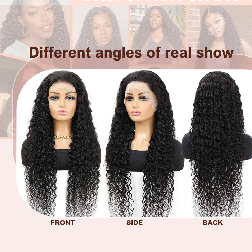 13x4&13x6&4x4 Water Wave Lace Front Wigs Human Hair Pre Plucked 180 Density Lace Frontal Wigs Human Hair for Women