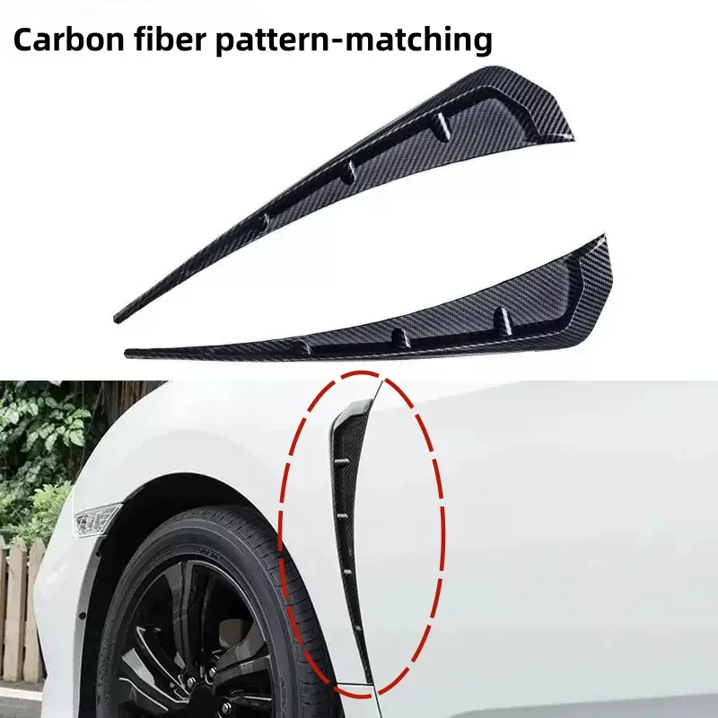 

Kit Guardabarros Universal+carbon fibre Rejillas Ventilación ABS - 2 Piezas , Alerón Lateral y Pegatinas Decorativas para Autos