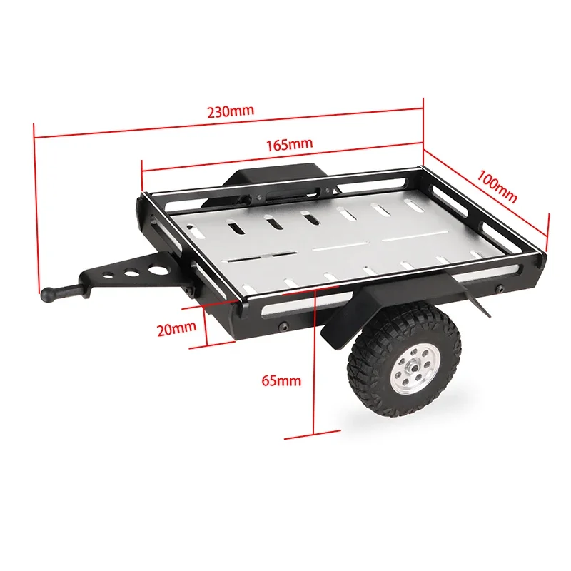 KYX Racing Alluminio RC Trailer Tramoggia Telaio Simulazione Aggiornamenti Parti Accessori per 1/18 RC Crawler Traxxas TRX4M