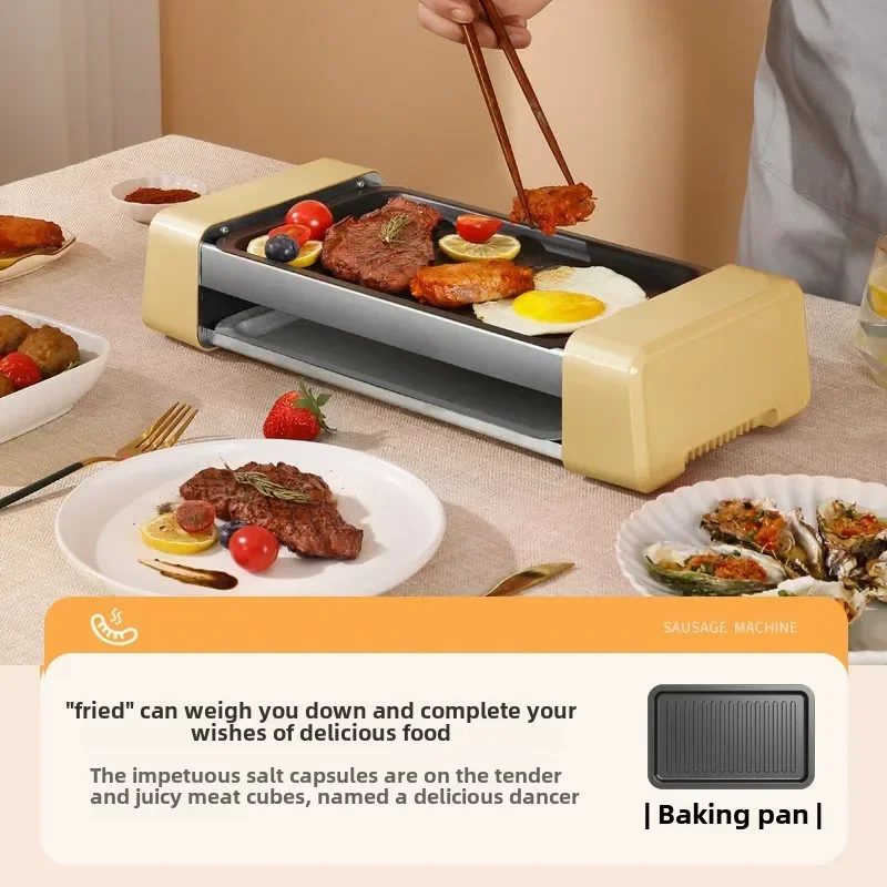 Sausage grill machine Household small automatic hot dog machine Multifunctional three-in-one electric barbecue tray rack Sausage