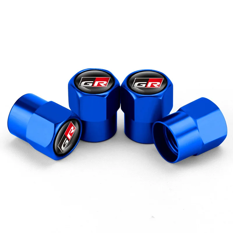 4Pcs Car Wheel Tire Valve Caps Air Stem For Toyota GR Sport Gazoo Racing Yaris 86 Corolla Hilux Supra C- HR Tyre Plug Accessorie