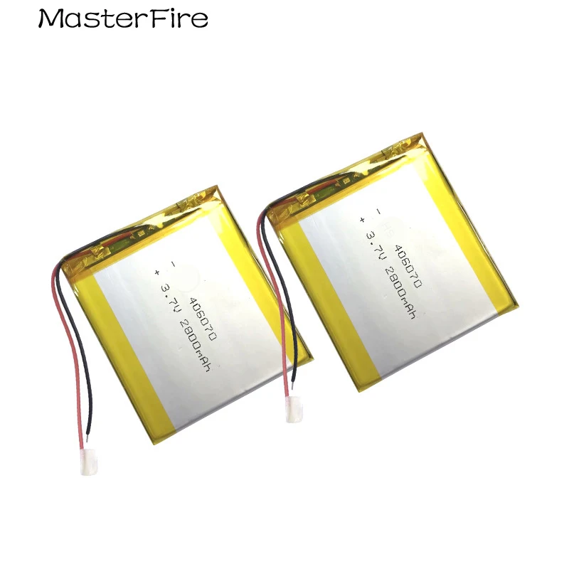 

2-10PCS 406070 3.7V 2800mah Rechargeable Lithium Polymer Battery for Power Bank Recorder E-book Tablet PC PAD Video Game Cell