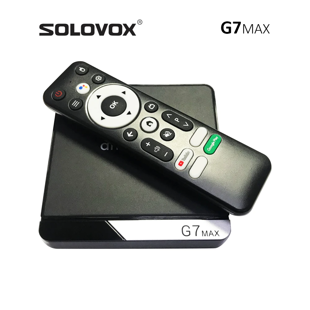 SOLOVOX-andro 11 TV STB S905X4 رباعي النواة ، 4G ، 32GB ، 64GB ، WiFi ، 5GHz ، مساعد BT5 ، تحكم صوتي ، StbEMU Pro 4K ، G7 MAX
