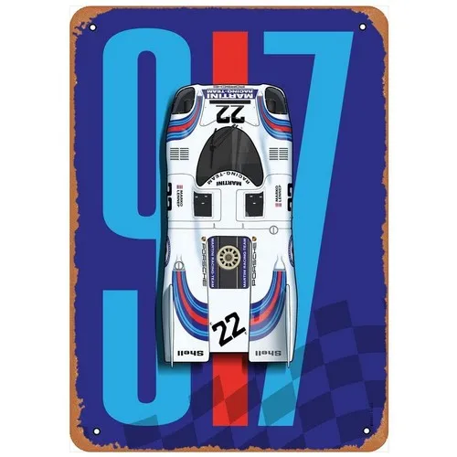 Vintage 917 Martini Racing Tin Sign Retro Man Cave Garage Decor