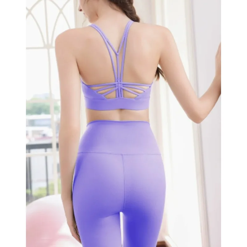 

Tank Top Set for Women 2024 New High-end Shock-absorbing Gathering Straps, Hip Lifting Sports Fitness Leggings