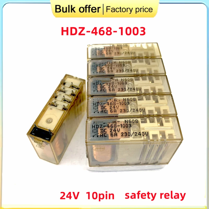 original HDZ-468-1003 24V  HDZ-468-1003 10pin HDZ-468 468-1003 DC24V 24V DIP10 24VDC 6A 3 On 1 off safety relay