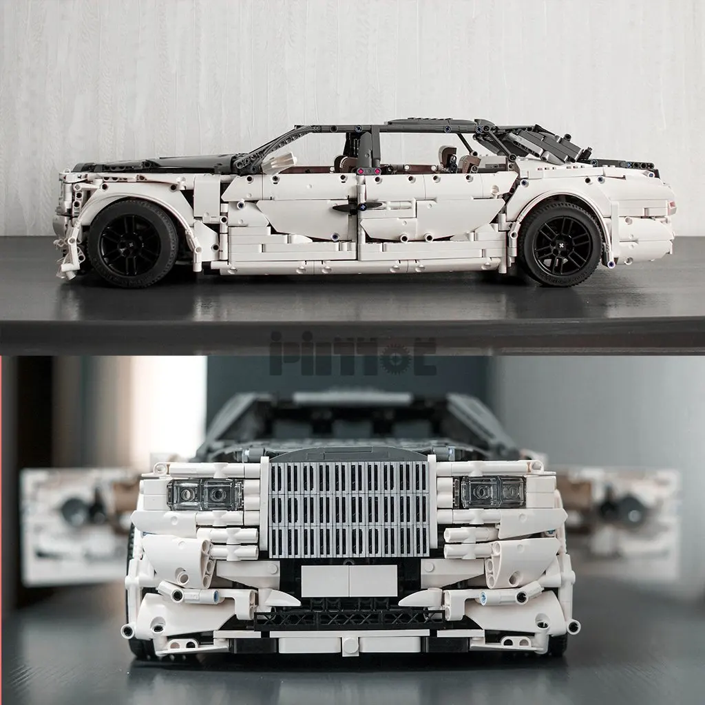 Carro Real Leather Interior Building Block, Desenho eletrônico Splicing, Tecnologia Blocos, luxo, 4033Pcs, Moc-74084, fantasma VIII, EWB