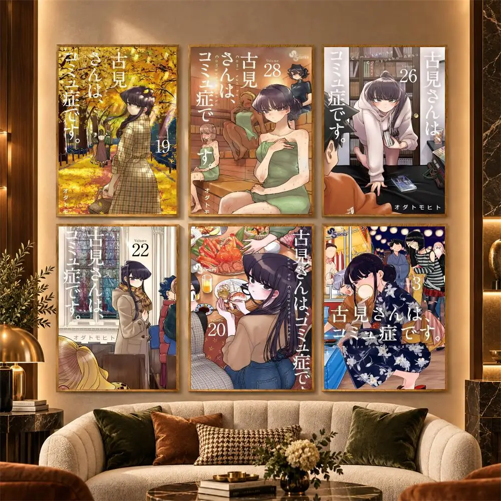 K-Komi Can't Communicate Poster Stickers Painting Mural HD Wall Decals for Bedroom Living Room Home Self-Adhesive Decor Gift