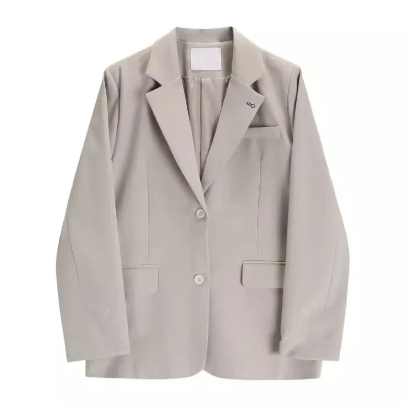 Blazer Casual coreani cappotto colore caffè nero kaki Beige chiaro donna primavera autunno collo allentato dentellato giacca a maniche lunghe