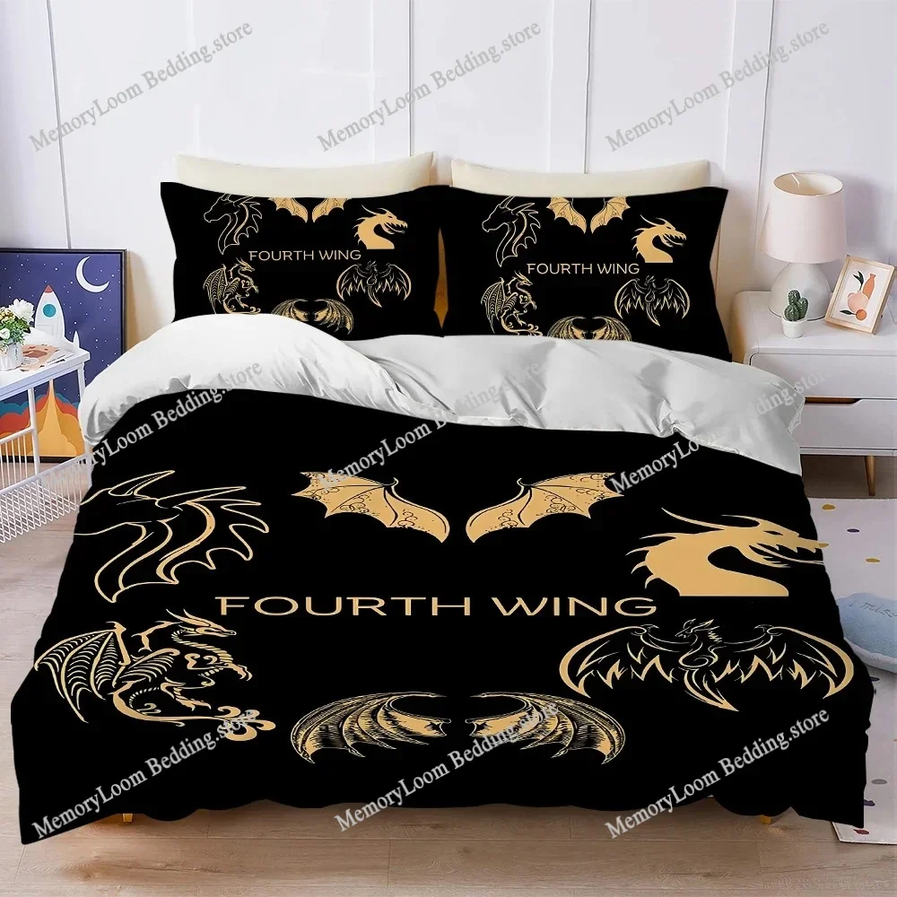 

Fantasy Novels F-Fourth-Wings Duvet Cover Set Home Style Bedding Soft Laundry Cotton Bed Student Dormitory Gift Home Textile9639