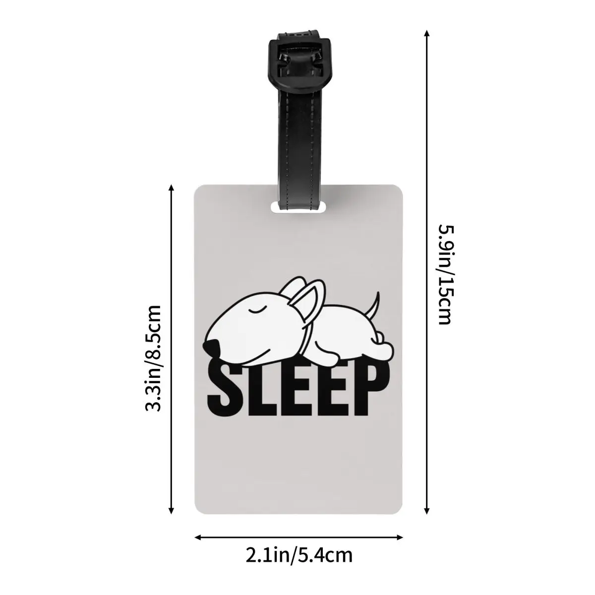 Custom Sleeping Bull Terrier Dog Luggage Tags for Suitcases Fashion Cartoon Animal Baggage Tags Privacy Cover ID Label