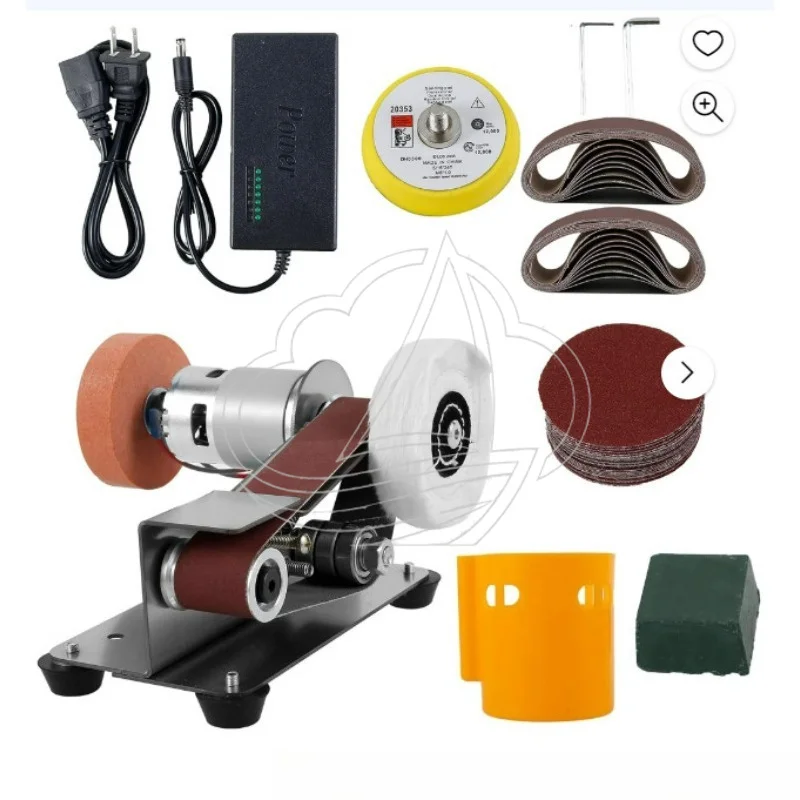 15 Degree Mini Electric Belt Sander Multifunction Polishing Grinding Machine for Woodworking Knife Sharpening Bench Tool