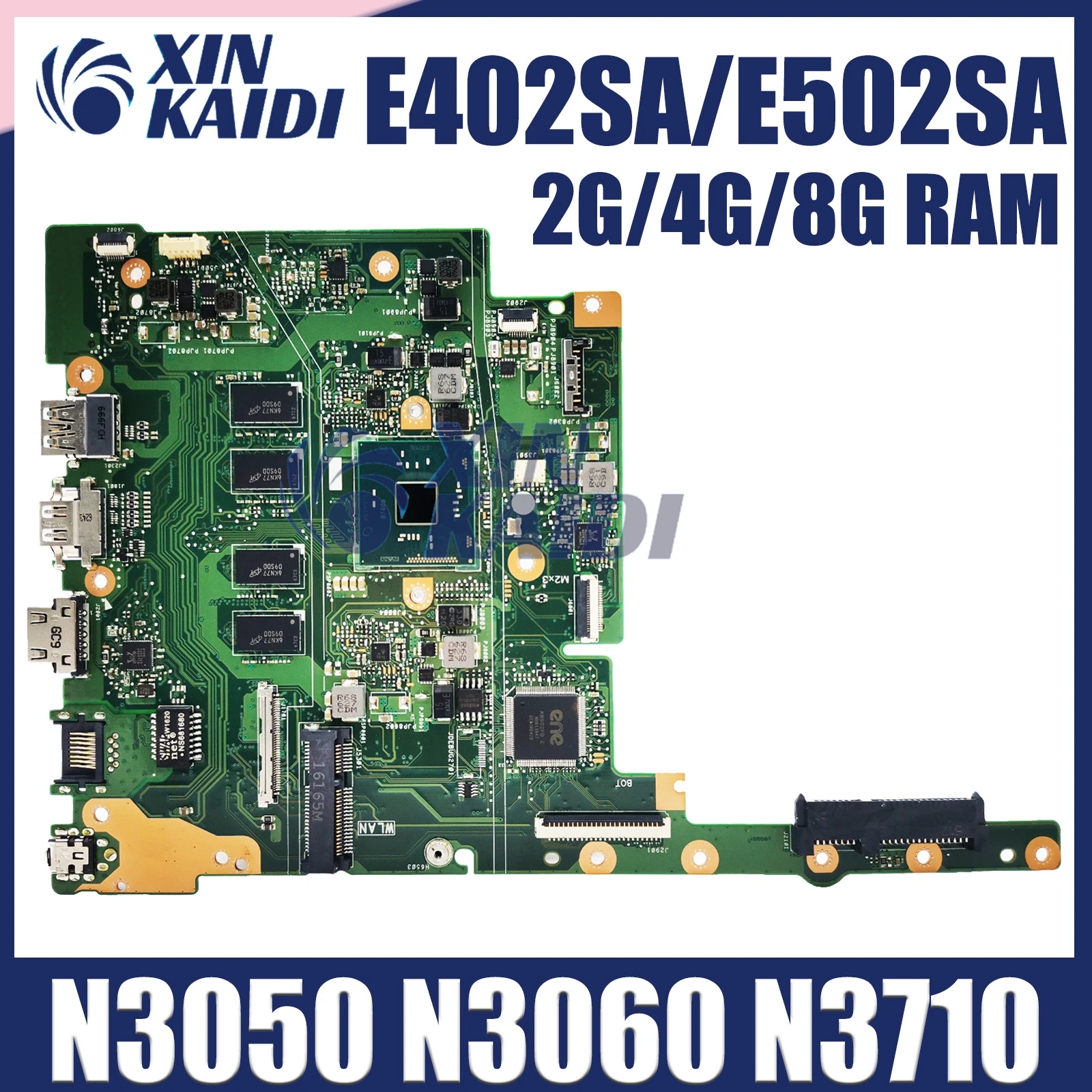 

E402SA MAINboard For ASUS E502SA E402S E502S Laptop Motherboard N3050 N3060 N3700 N3710 CPU 4G 8G RAM 100% Test OK