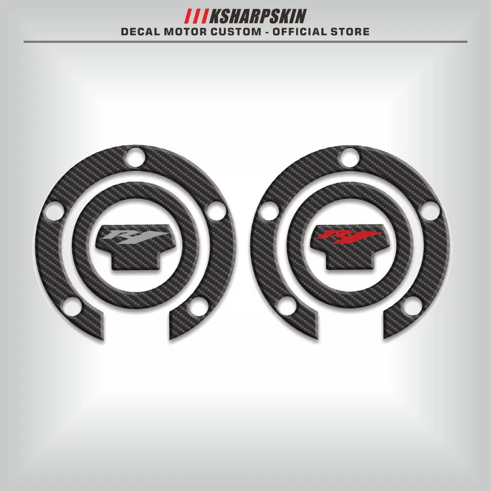 

Motorcycle Fuel Cap Cover Decal Sticker 3D Carbon Look GAS TANK PAD CAP for For YAMAHA YZF R1