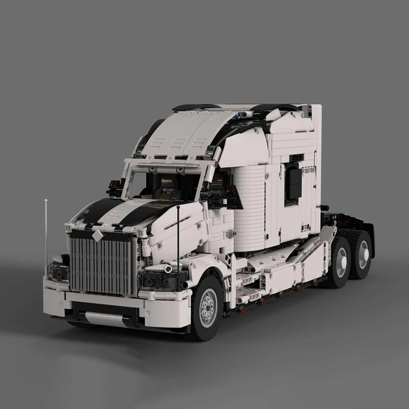 

Новый американский грузовик с белым носом, набор игрушек для вождения и пускового грузовика, прицеп для тяжелых грузовиков, детские технологические строительные блоки