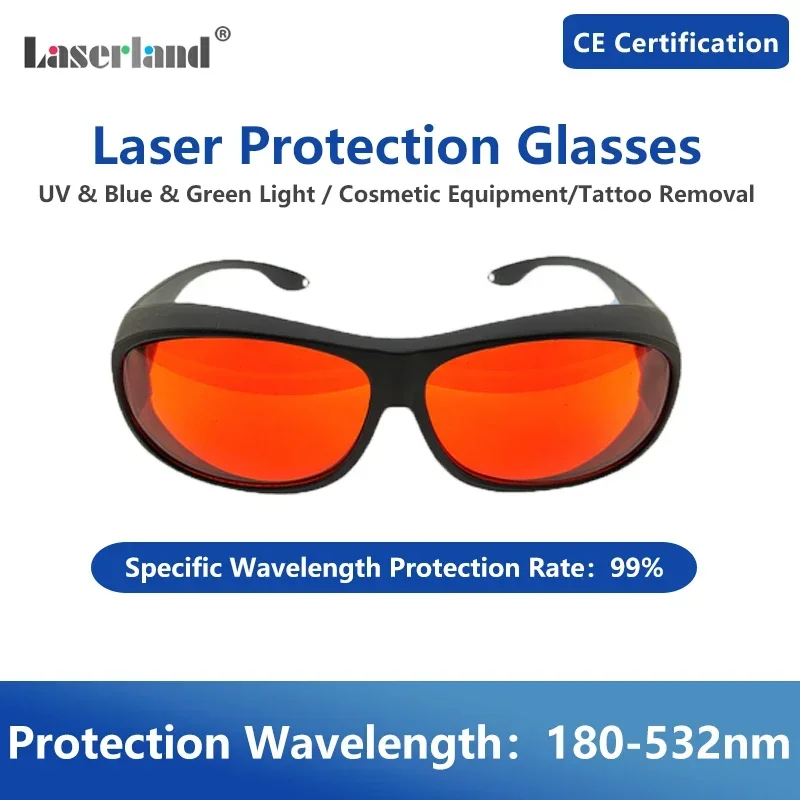 T1-F Professional Laser Protection Glasses for 405nm UV  450nm Blue  and 520nm 532nm Green  OD4