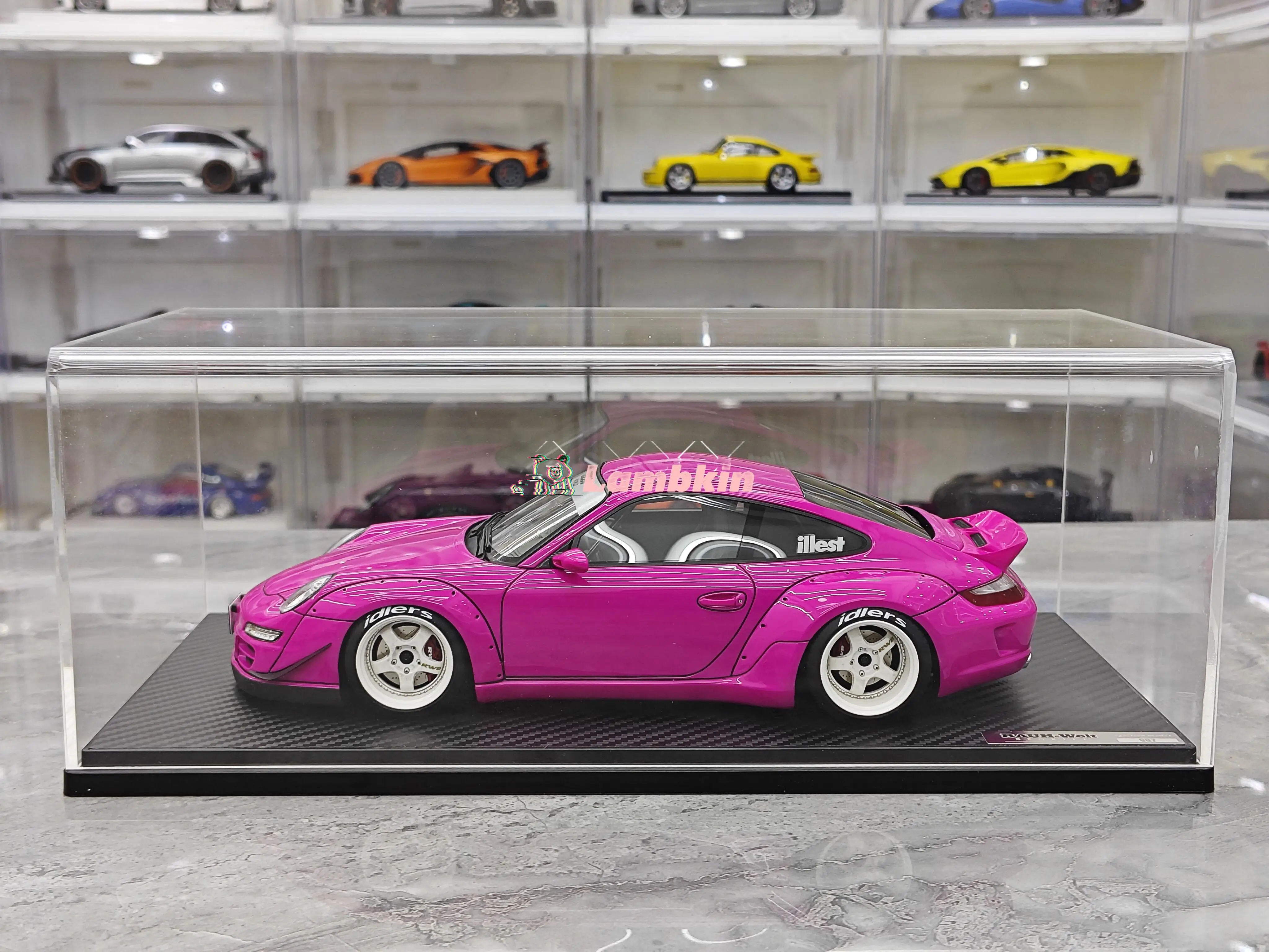 IG 1/18 997 RWB Black Wide Body Simulation Resin Car Model Ornament Gift Collection Miniature