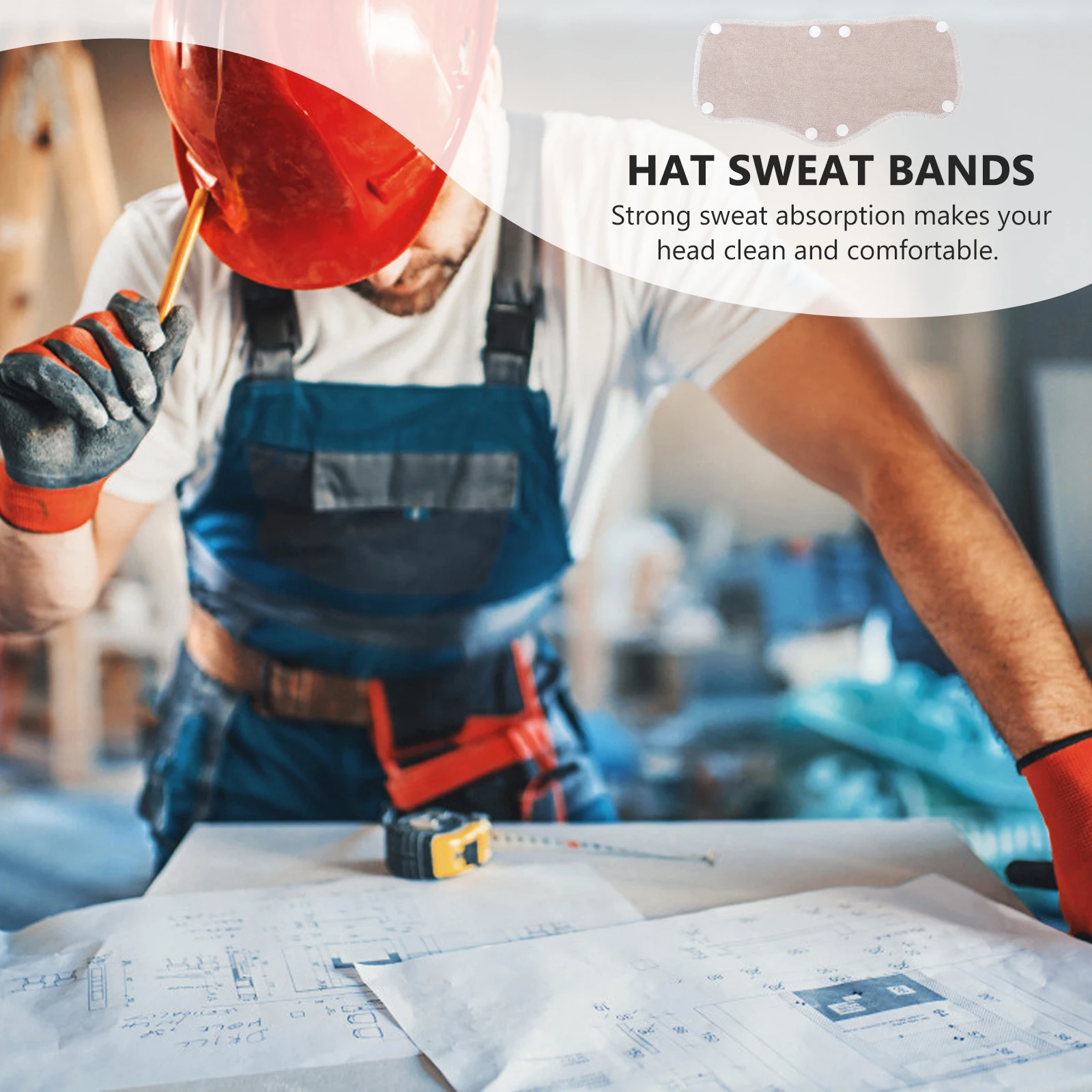 

6 Pcs Sweatband Headband Hat Pad Hard Reusable Fabric Liner Replacement Hardhat Forehead Padding Man Liners Cooling
