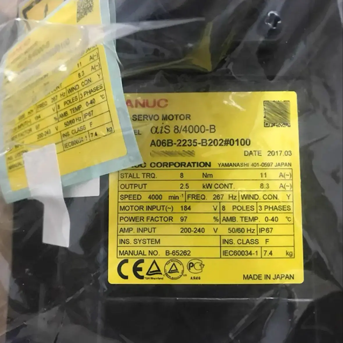 

A06B-2235-B202 Новый двигатель Fanuc В НАЛИЧИИ Быстрая доставка