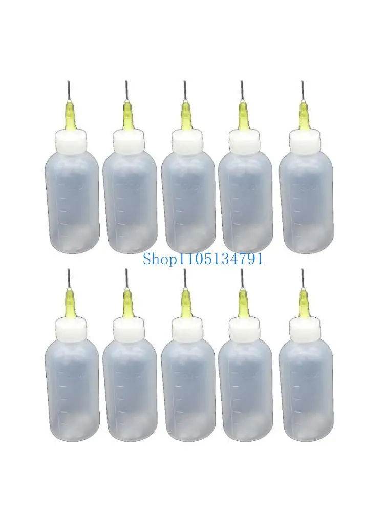 

98km 10Pieces Needles Tip Applicator Translucent Bottle for Acrylic Painting Small Gluing Project Quilling DIY
